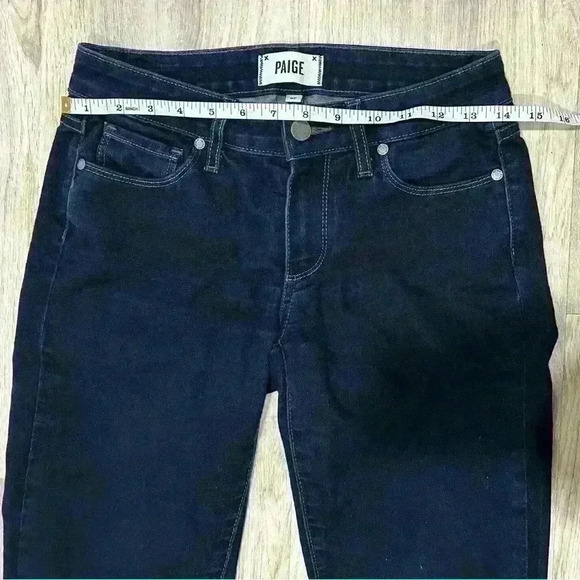 Paige Verdugo Ankle Dark Wash Slim Fit Jeans Stretch Pinnacle Blue Denim Size 27 - Picture 3 of 8